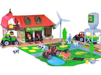 Lean Toys, farma z traktorem i akcesoriami, zestaw z pojazdem, 48 elementów