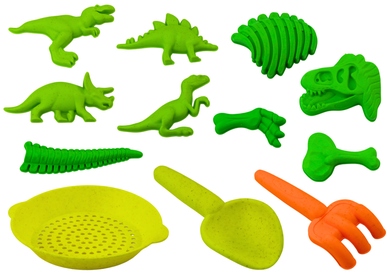 Lean Toys, foremki do piasku, dinozaury, zielone