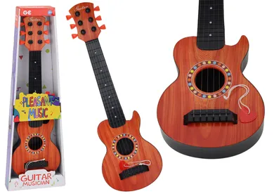 Lean Toys, gitara, drewniana, pomarańczowa