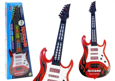 Lean Toys, gitara elektryczna, interaktywna, czerwona
