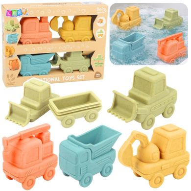 Lean Toys, gumowe pojazdy do rozłączania, zabawka do kąpieli, 4 szt.