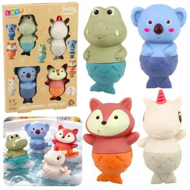 Lean Toys, gumowe zabawki do kąpieli, syrenki, 4 szt.