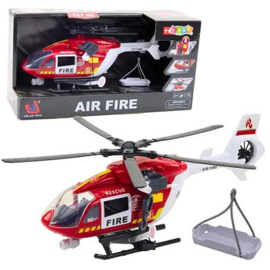 Lean Toys, helikopter, pojazd straży pożarnej z hakiem i noszami, 1:14