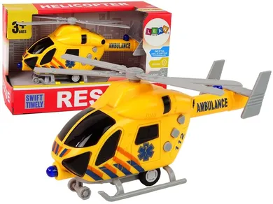 Lean Toys, helikopter ratunkowy, pojazd interkatywny, żółty