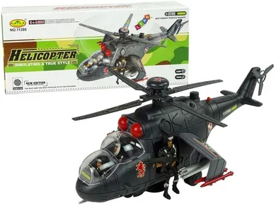 Lean Toys, helikopter, światło i dźwięk, czarny