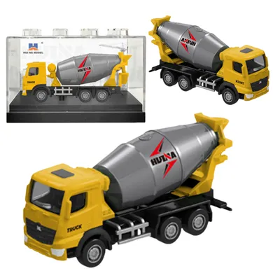 Lean Toys, Huina, betoniarka, metalowy model pojazdu, żółta, 1 szt.