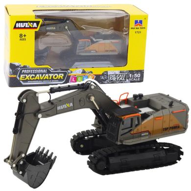 Lean Toys, Huina, koparka gąsienicowa, pojazd metalowy, czarna, 1:50