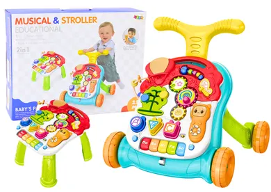 Lean Toys, interaktywny stolik edukacyjny 2w1, pchacz