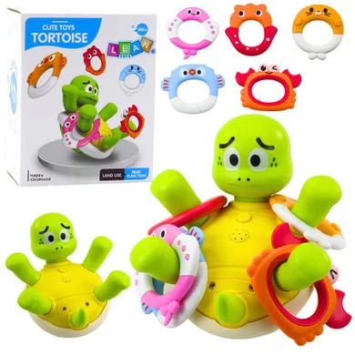 Lean Toys, interaktywny żółwik, fontanna, zabawka do kąpieli