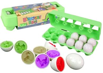 Lean Toys, jajka, sorter zabawka edukacyjna, dinozaury, 12 szt.