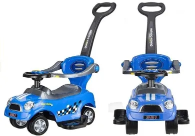 Lean Toys, jeździk z prowadnicą, niebieski