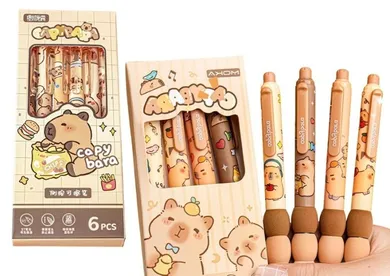 Lean Toys, Kapibara, długopisy, niebieski, 6 szt.