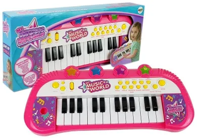 Lean Toys, keyboard, 24 klawisze, różowe