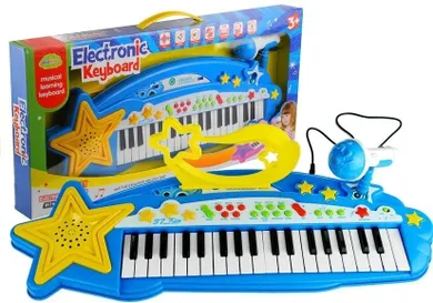 Lean Toys, keyboard z mikrofonem, 37 klawiszy, niebieski