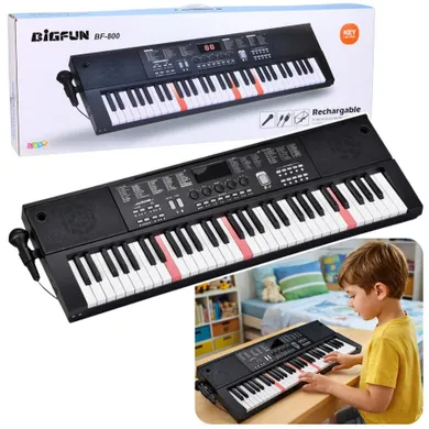 Lean Toys, keyboard z mikrofonem, 61 klawiszy
