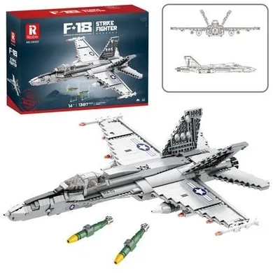 Lean Toys, klocki konstrukcyjne, myśliwiec F-16 Fighting, 1427 elementów