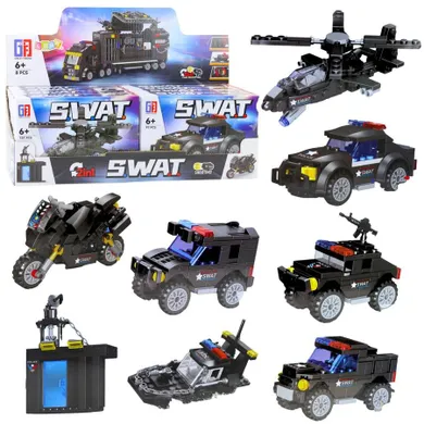 Lean Toys, klocki konstrukcyjne, Pojazdy Środki Transportu SWAT, 2w1, 92-117 elementów