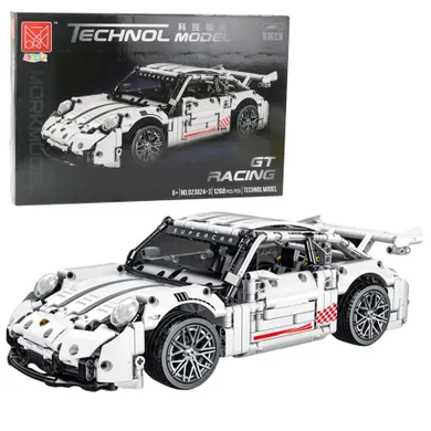 Lean Toys, klocki konstrukcyjne, Samochód GT Racing Biały, 1:14, 1268 elementów