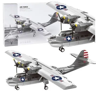 Lean Toys, klocki konstrukcyjne, samolot PBY-5A Catalina, 364 elementy