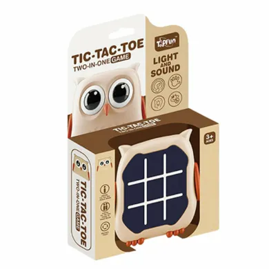 Lean Toys, kółko i krzyżyk + memory, gra elektroniczna, sowa beżowa