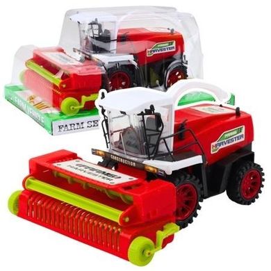 Lean Toys, kombajn rolniczy z napędem, czerwony