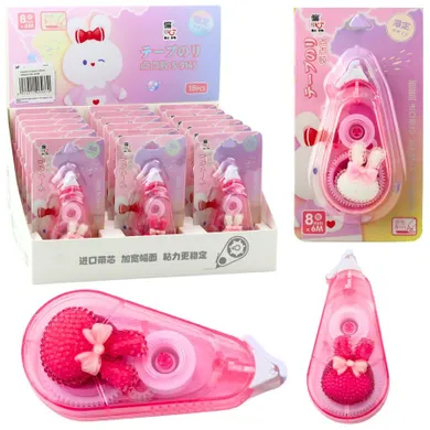 Lean Toys, korektor w taśmie myszka, różowy, 8mmx6m mix