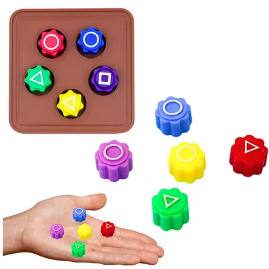 Lean Toys, kości do gry w Gonggi Hacele, gra zręcznościowa z podstawką, 5 szt.