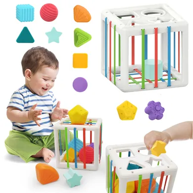 Lean Toys, kostka sensoryczna, sorter kształtów