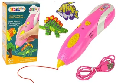 Lean Toys, kreatywny długopis 3D, różowy