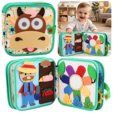 Lean Toys, książeczka sensoryczna 3D, filcowa, zwierzęta domowe