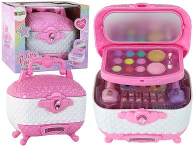 Lean Toys, kuferek z kosmetykami, różowy