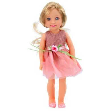 Lean Toys, Lala, lalka w sukience z kokardką, 38 cm
