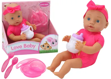 Lean Toys, lalka bobas z akcesoriami, różowa