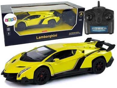 Lean Toys, Lamborghini, pojazd, zdalnie sterowany, żółty, 1:24