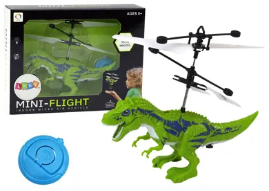 Lean Toys, latający dinozaur, helikopter sterowany ręką, zielony