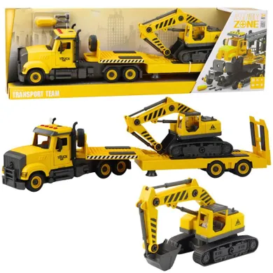 Lean Toys, laweta z koparką gąsienicową do skręcania