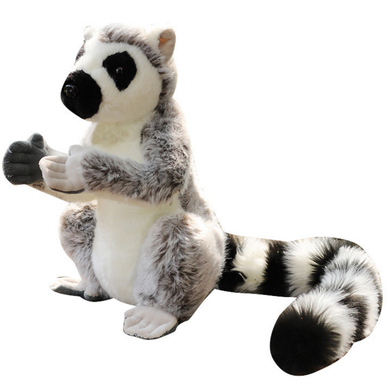 Lean Toys, Lemur, maskotka, szary, 28 cm