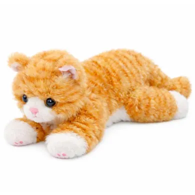 Lean Toys, leżący kotek, maskotka, rudy, 38 cm