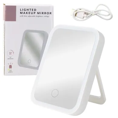 Lean Toys, lusterko podświetlane LED, białe, 90°