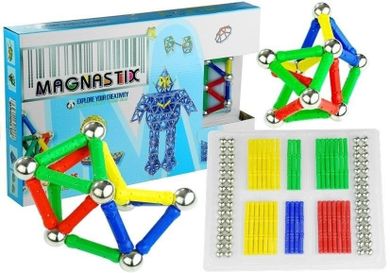 Lean Toys, Magnastix, zestaw klocków magnetycznych, 188 elementów