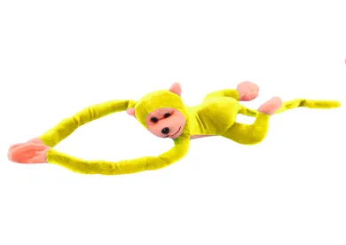 Lean Toys, małpka, maskotka interaktywna, żółta, 80 cm