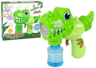 Lean Toys, maszynka do baniek mydlanych, dinozaur, zielony