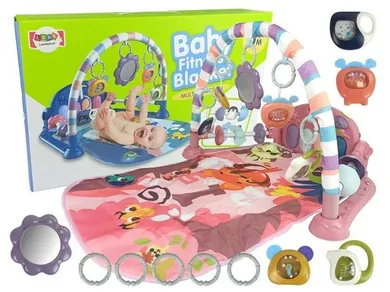 Lean Toys, mata dla niemowlaka z dźwiękiem, różowa