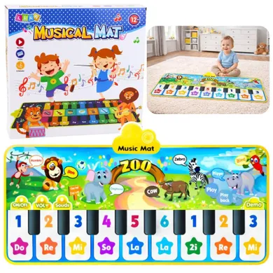 Lean Toys, mata interaktywna, pianinko, zwierzęta ZOO