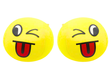Lean Toys, miękka piłeczka piłka buźka Emoji Żółta, 9 cm