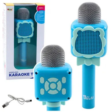 Lean Toys, mikrofon bezprzewodowy, bluetooth, niebieski