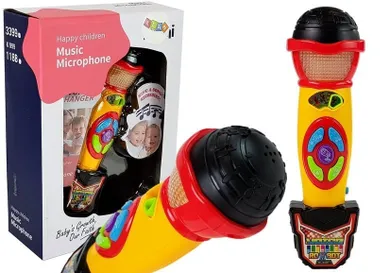 Lean Toys, mikrofon karaoke, nagrywający piosenki, żółto-czarny