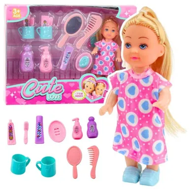 Lean Toys, mini laleczka z akcesoriami do pielęgnacji