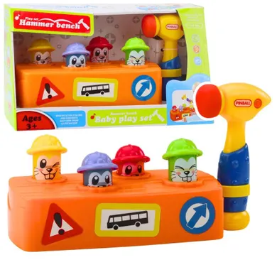 Lean Toys, młotek, roboty drogowe, zabawka interkatywna, gra zręcznościowa