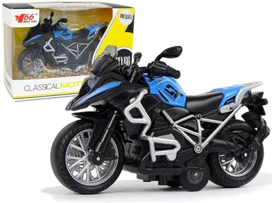 Lean Toys, motocykl GT z napędem pull-back, niebieski